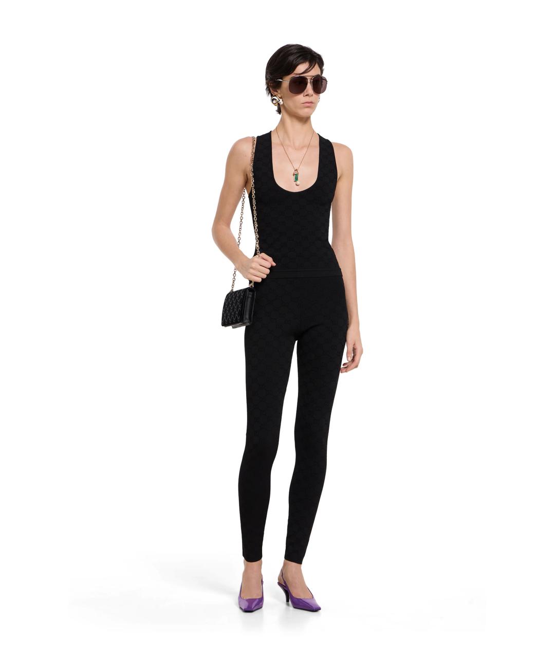 GUCCI Черная вискозная майка, фото 2