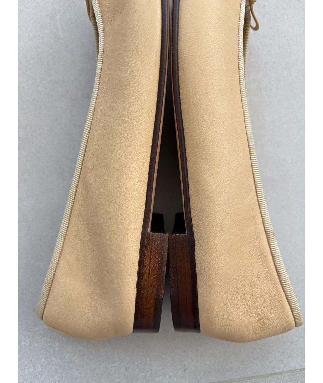 CHANEL Бежевые кожаные балетки, фото 6