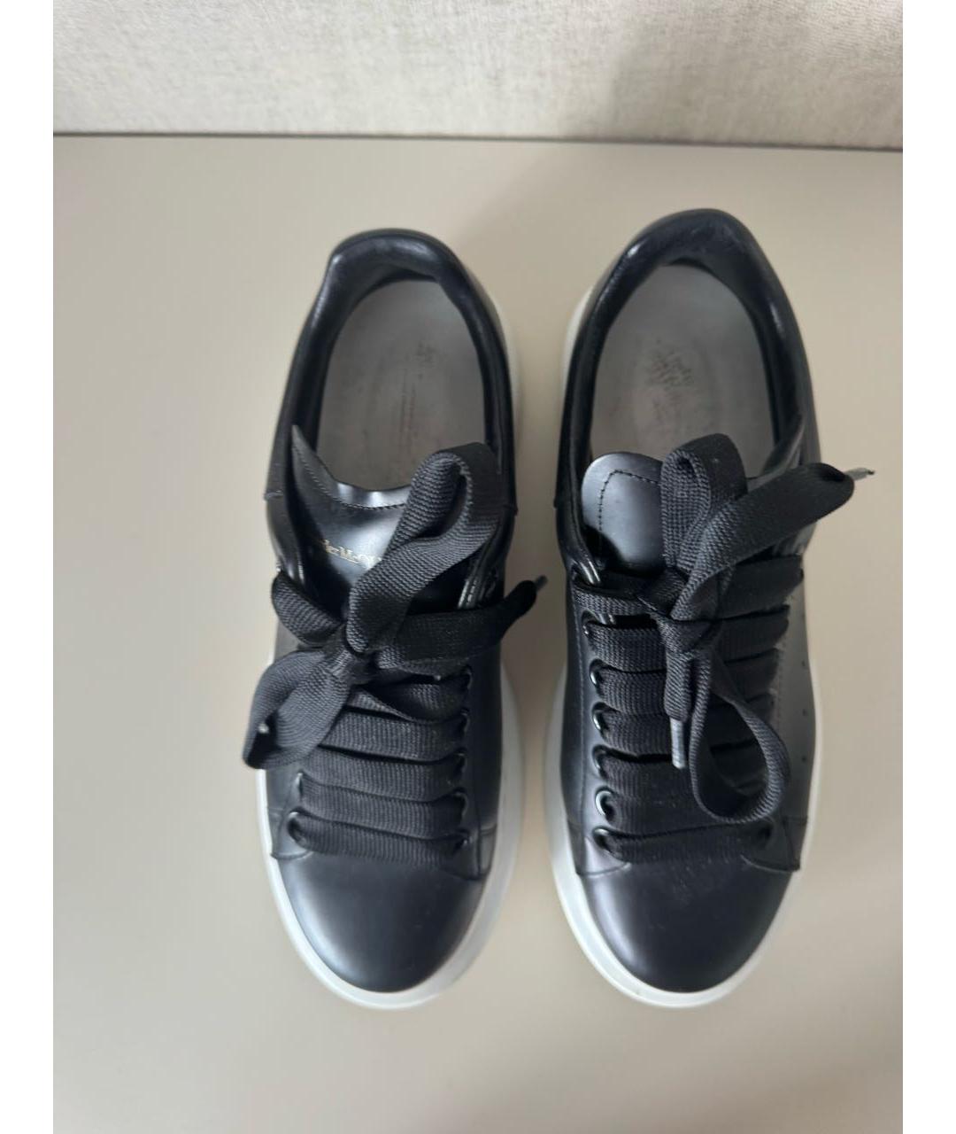 ALEXANDER MCQUEEN Черные кожаные кроссовки, фото 3