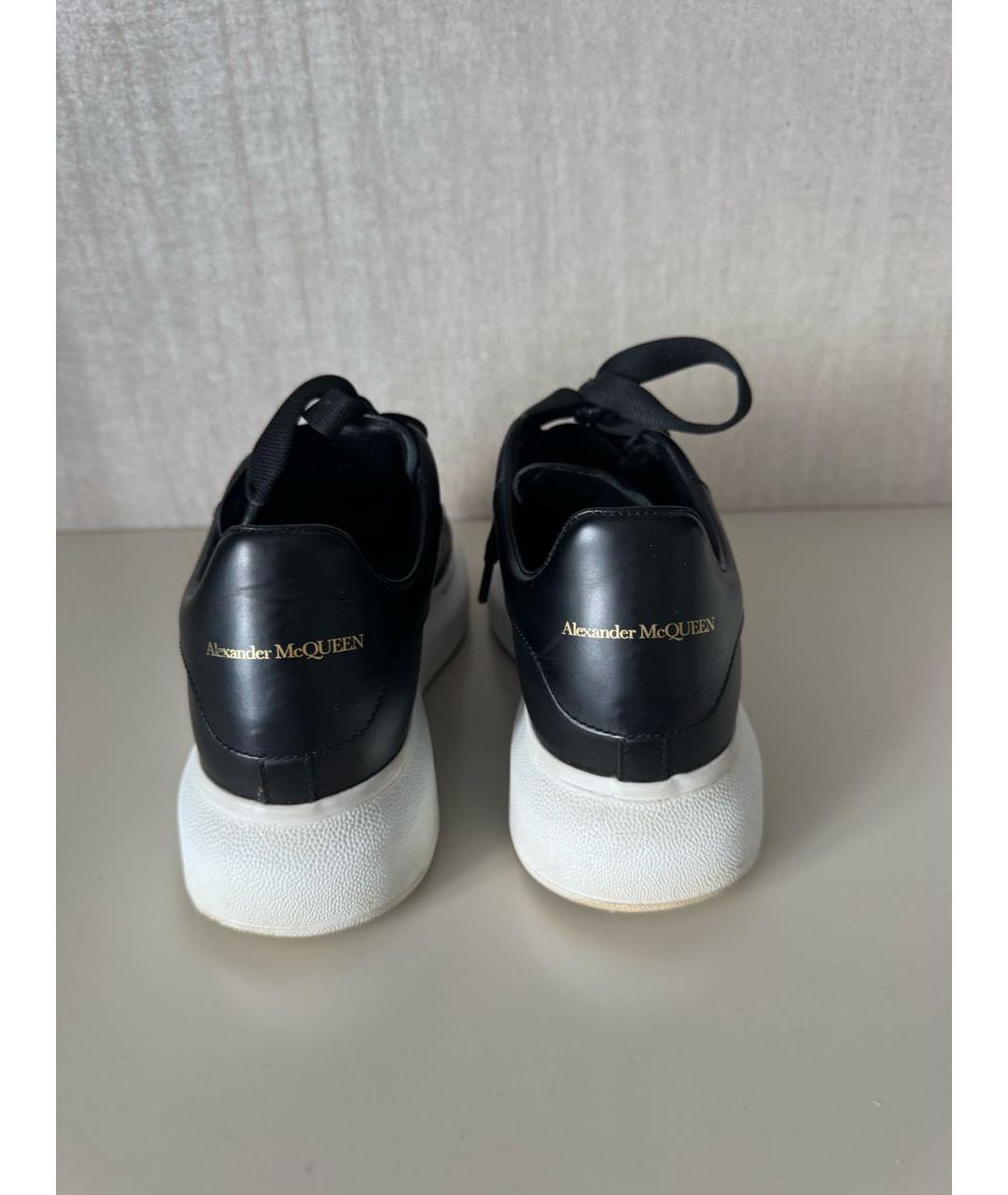 ALEXANDER MCQUEEN Черные кожаные кроссовки, фото 2
