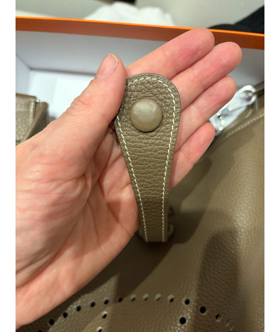 HERMES Бежевая кожаная сумка через плечо, фото 6