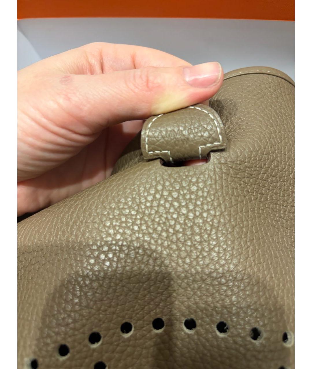 HERMES Бежевая кожаная сумка через плечо, фото 7