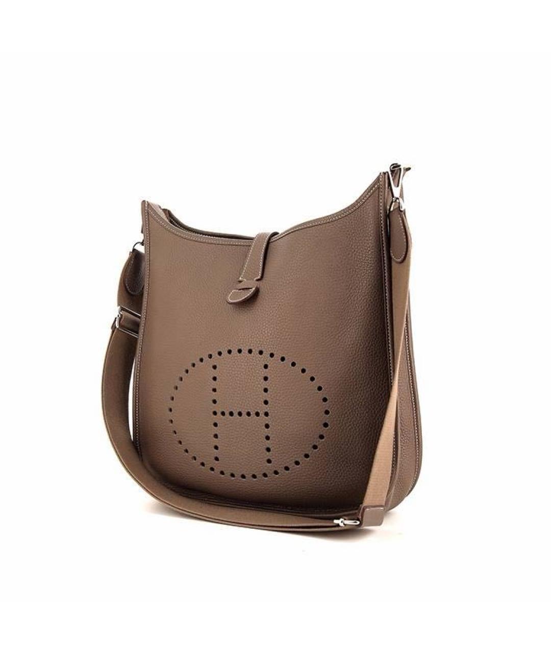 HERMES Бежевая кожаная сумка через плечо, фото 9