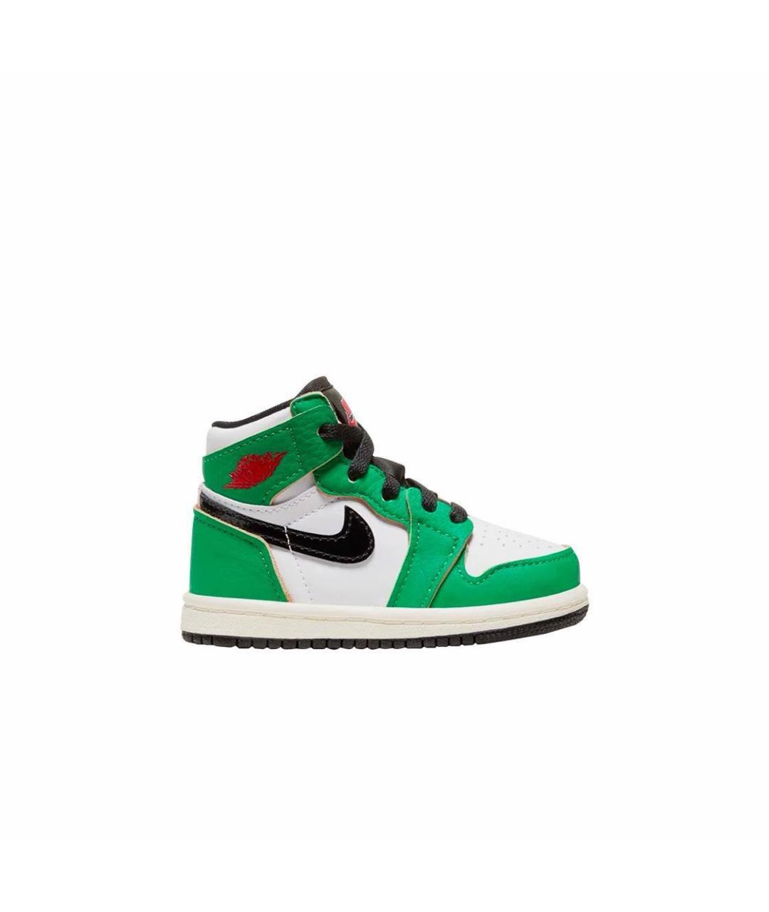 JORDAN Зеленые кожаные кеды, фото 4