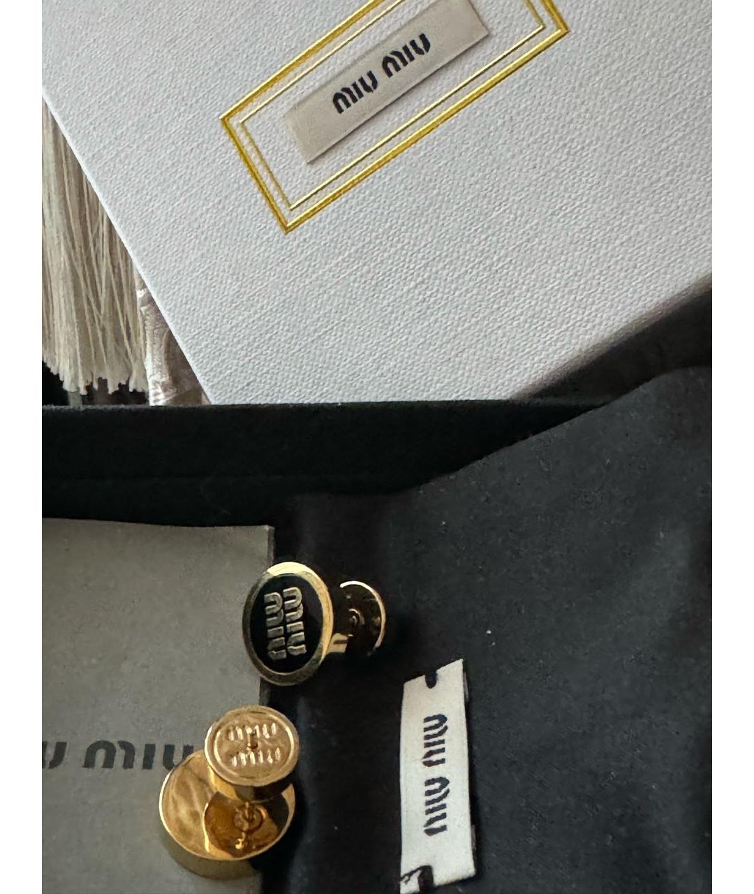 MIU MIU Черные металлические серьги, фото 3