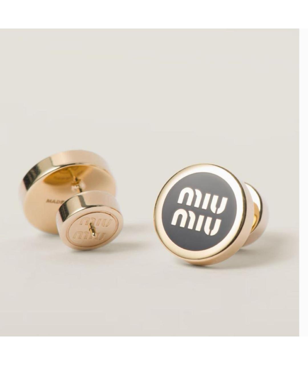 MIU MIU Черные металлические серьги, фото 4