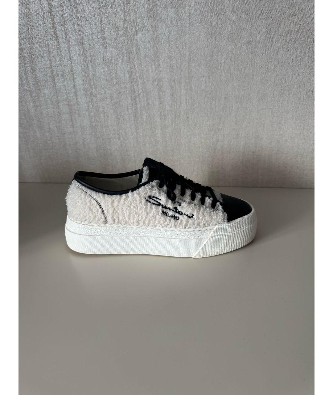 SANTONI Белые текстильные кеды, фото 6