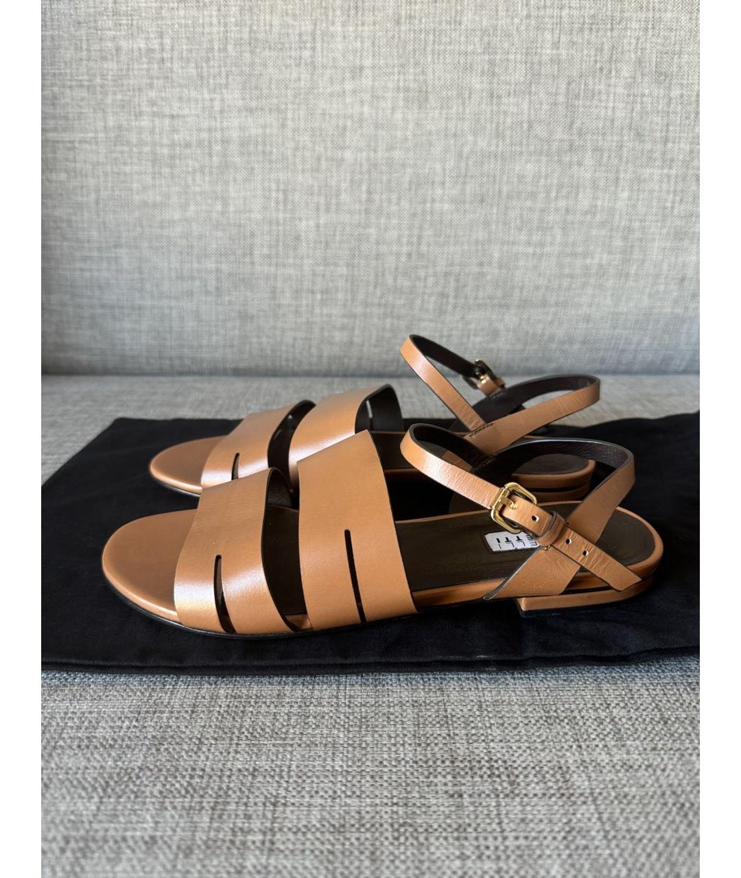FRATELLI ROSSETTI Коричневые кожаные сандалии, фото 7