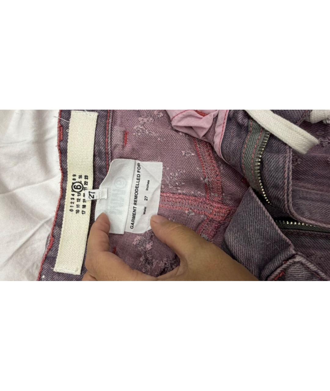 MAISON MARGIELA Розовые прямые джинсы, фото 4