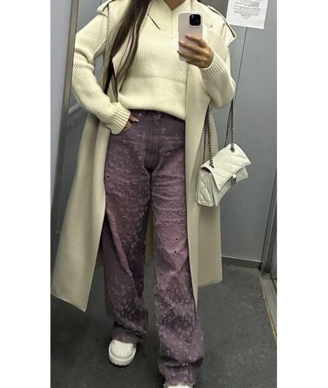 MAISON MARGIELA Розовые прямые джинсы, фото 6