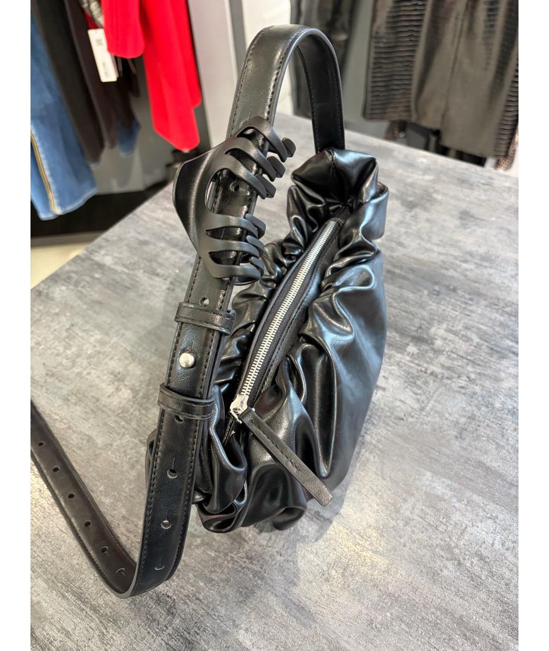 DIESEL Черная сумка с короткими ручками из искусственной кожи, фото 6