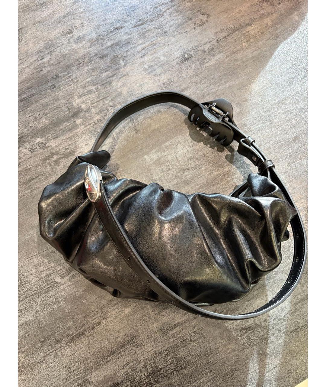 DIESEL Черная сумка с короткими ручками из искусственной кожи, фото 7