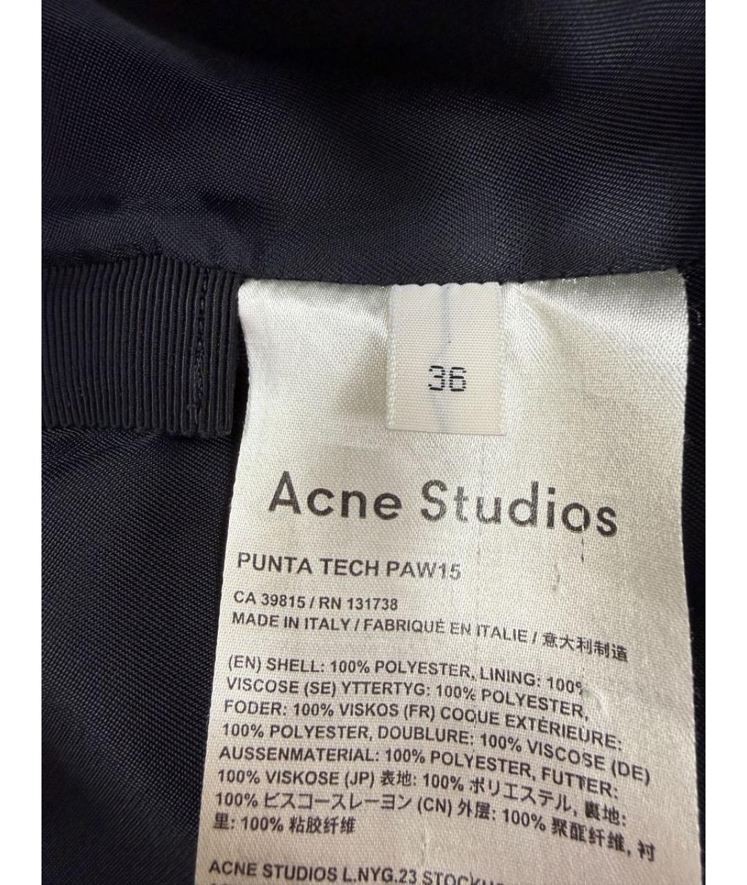 ACNE STUDIOS Черная полиэстеровая юбка мини, фото 4