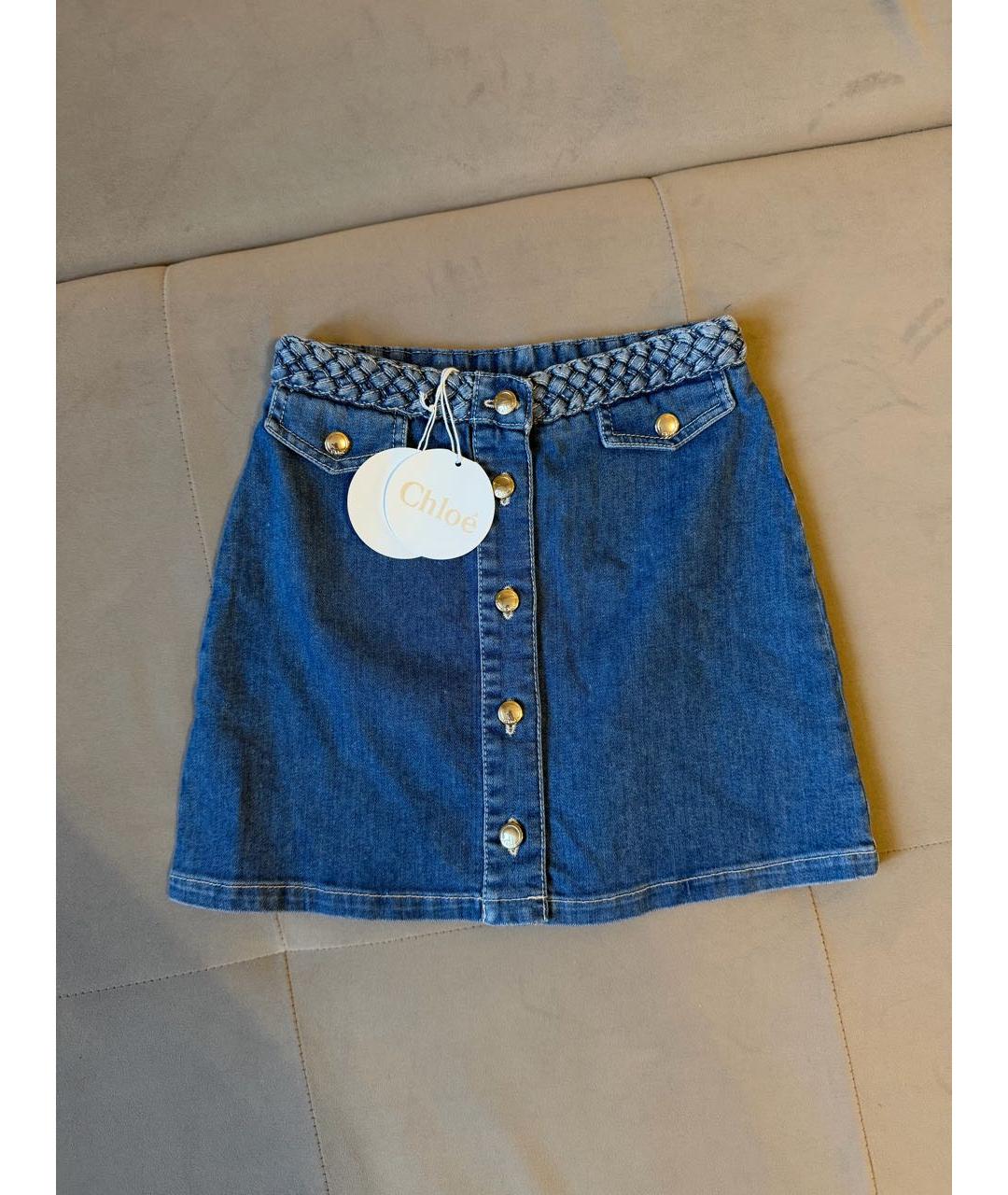 CHLOE Синяя деним юбка, фото 9