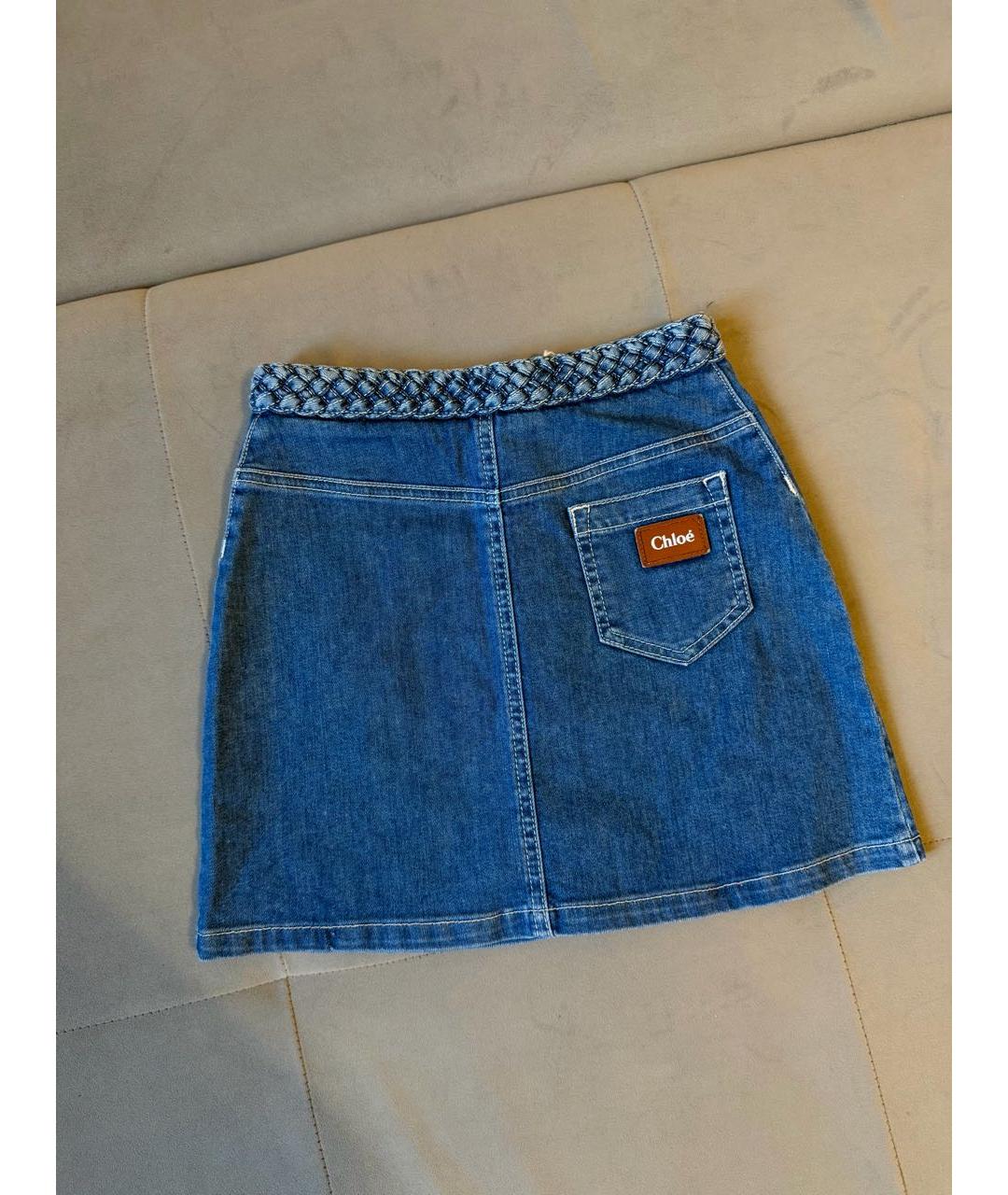CHLOE Синяя деним юбка, фото 2