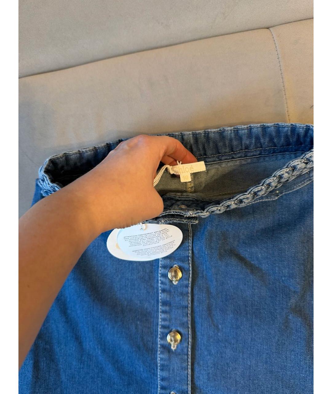 CHLOE Синяя деним юбка, фото 7