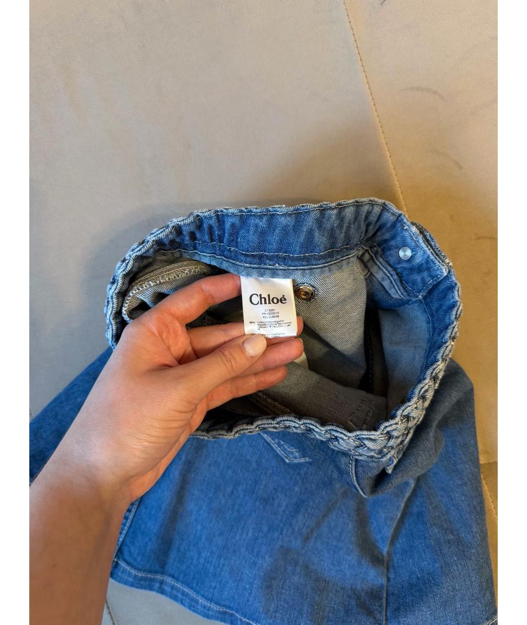 CHLOE Синяя деним юбка, фото 3
