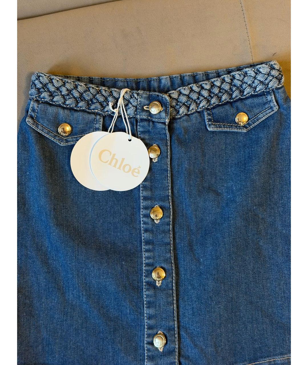 CHLOE Синяя деним юбка, фото 4