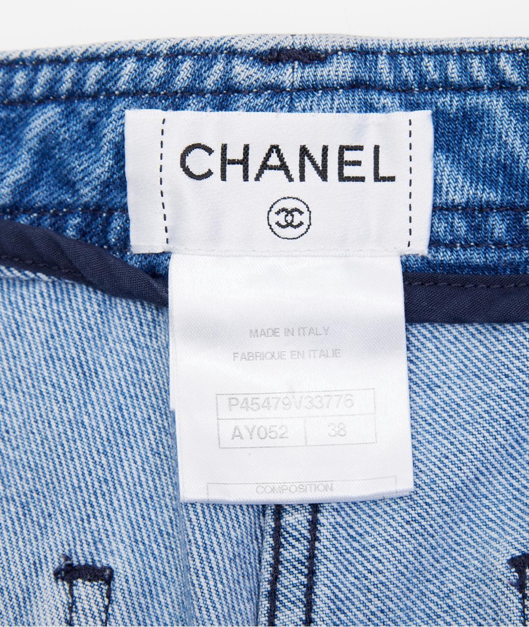 CHANEL Голубые хлопковые шорты, фото 3