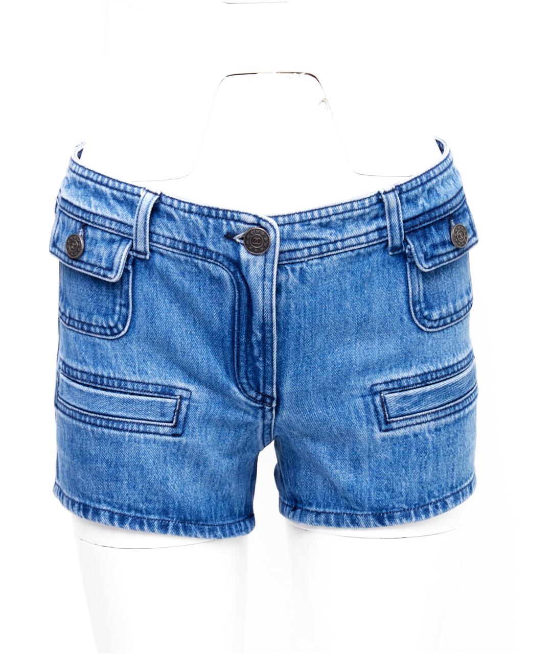 CHANEL Голубые хлопковые шорты, фото 7