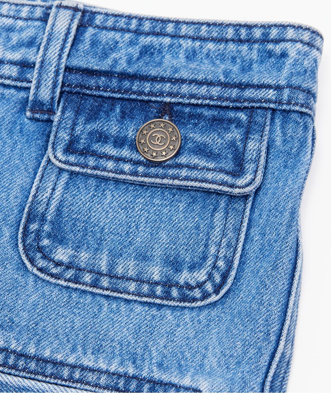 CHANEL Голубые хлопковые шорты, фото 6