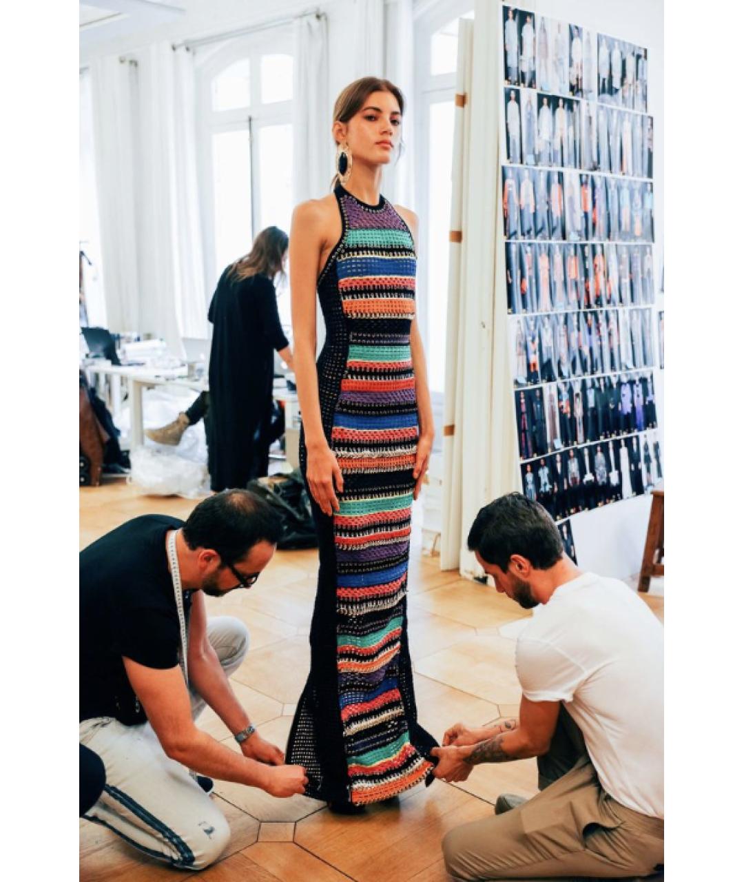 BALMAIN Черное хлопковое повседневное платье, фото 3