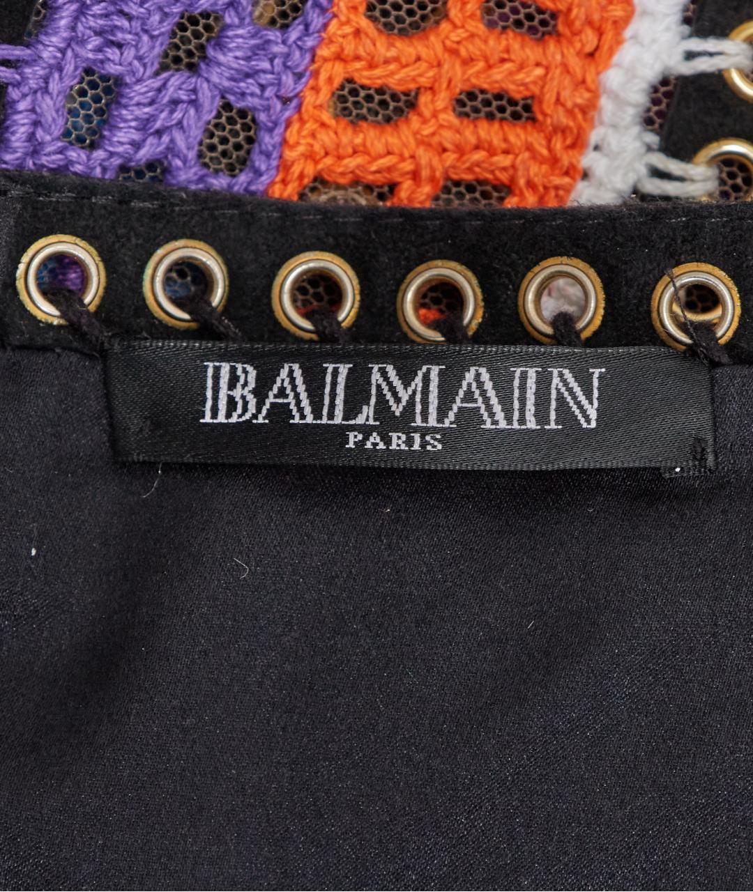 BALMAIN Черное хлопковое повседневное платье, фото 4