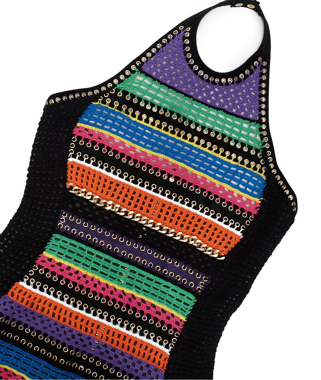 BALMAIN Черное хлопковое повседневное платье, фото 2