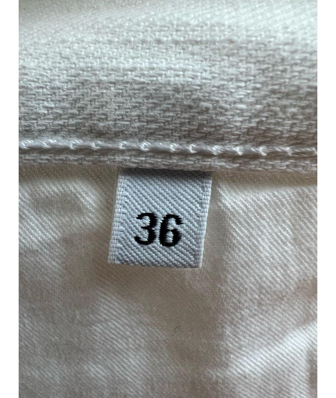 PRADA Белые хлопко-эластановые джинсы скинни, фото 5