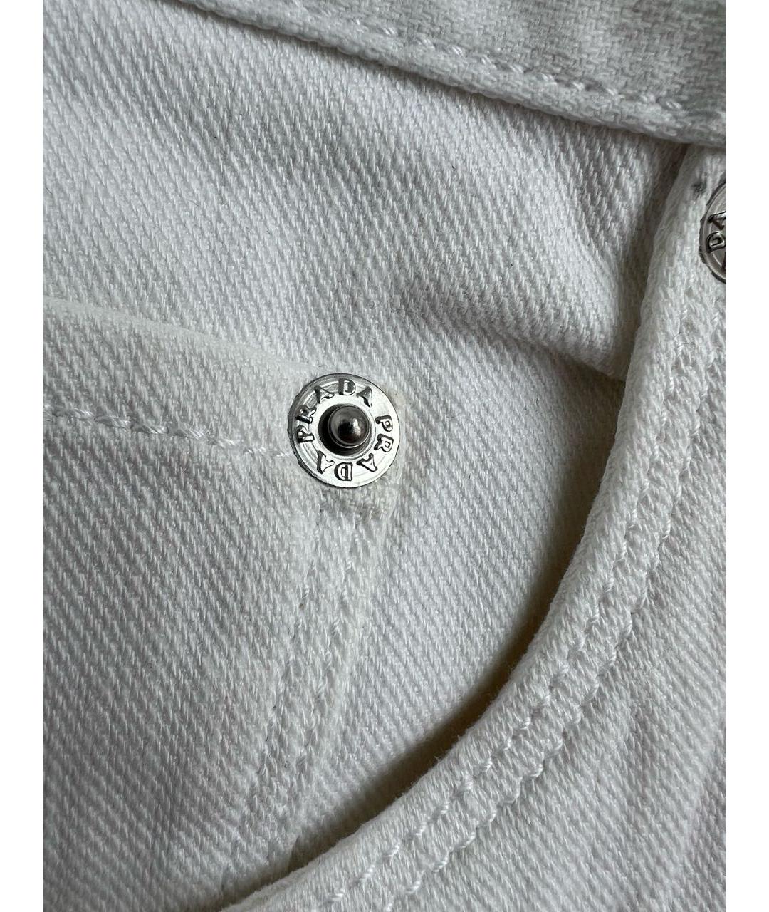 PRADA Белые хлопко-эластановые джинсы скинни, фото 7