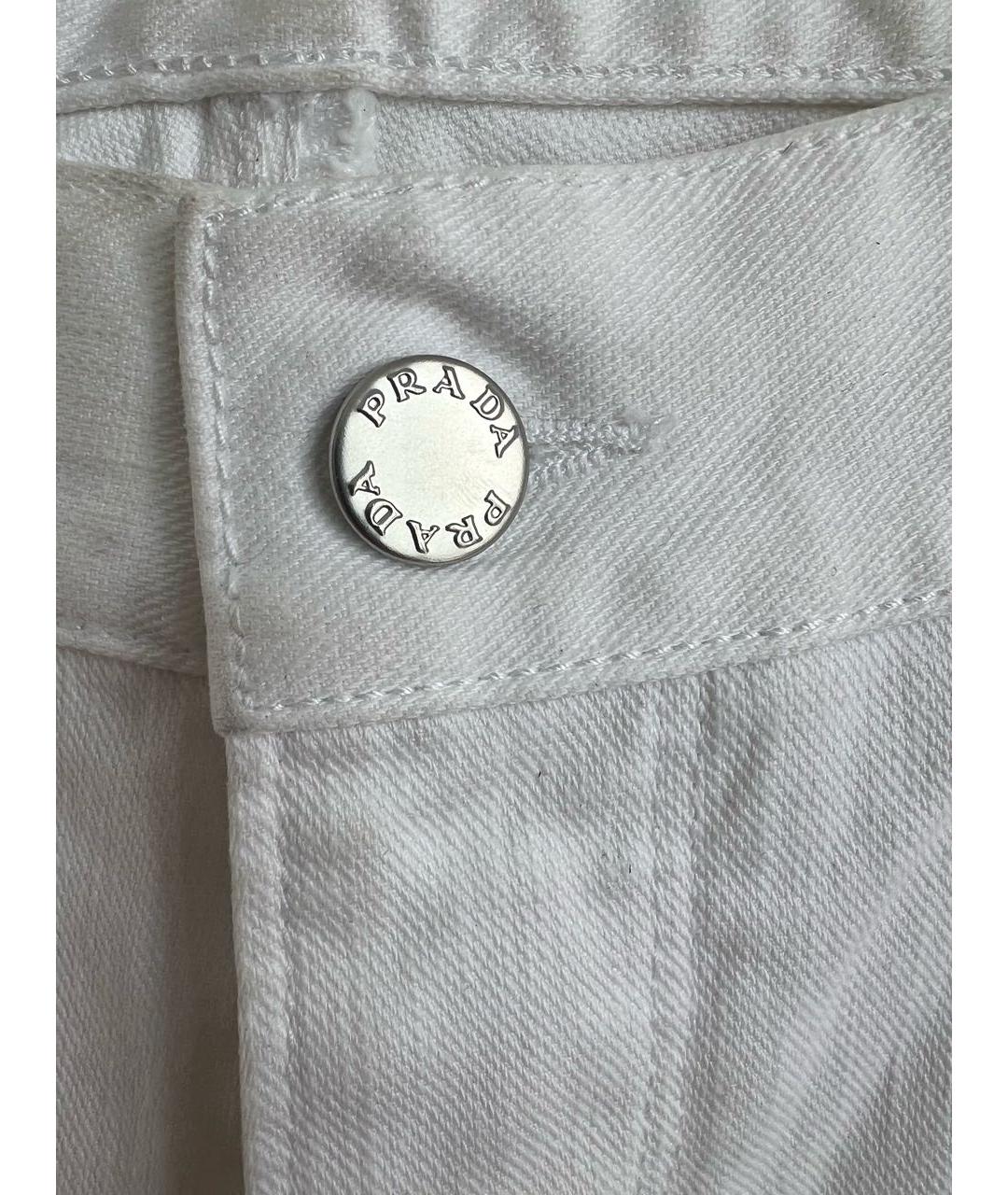 PRADA Белые хлопко-эластановые джинсы скинни, фото 6