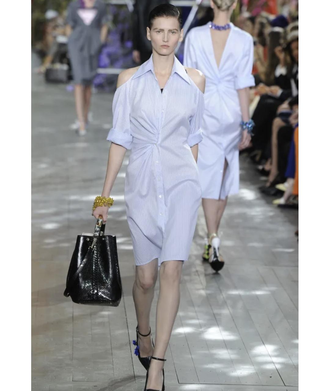 CHRISTIAN DIOR Голубое хлопковое повседневное платье, фото 6