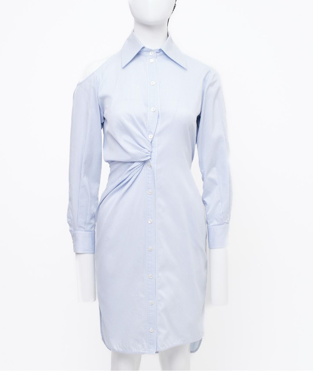 CHRISTIAN DIOR Голубое хлопковое повседневное платье, фото 7