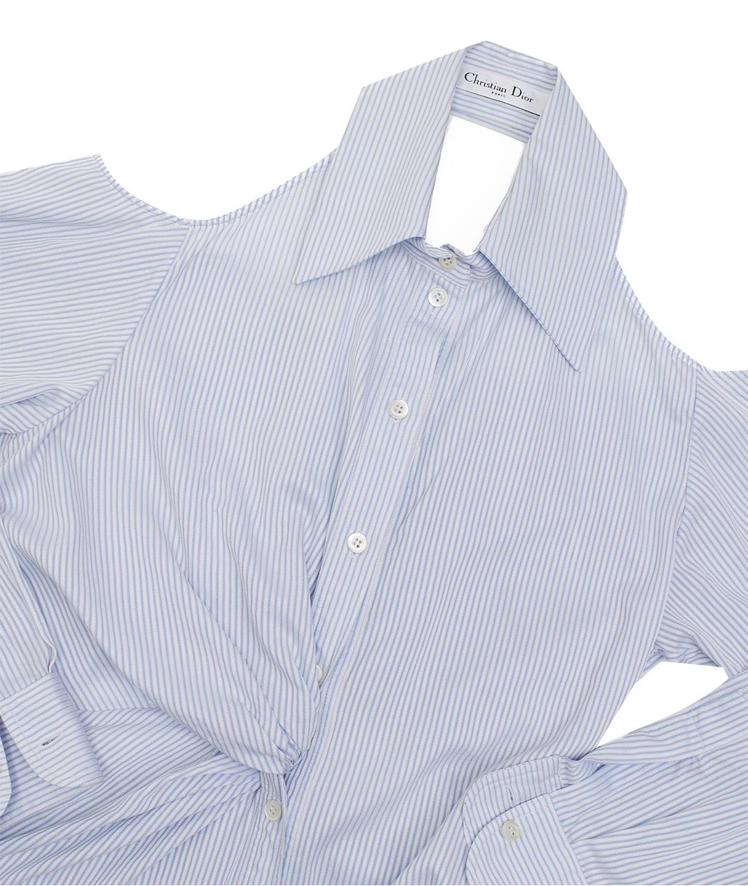 CHRISTIAN DIOR Голубое хлопковое повседневное платье, фото 11