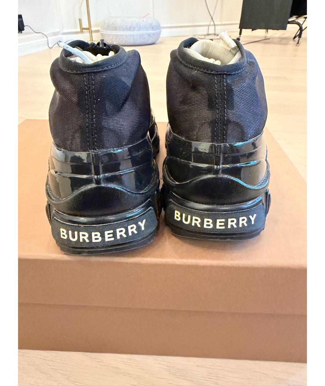 BURBERRY Черные текстильные кроссовки, фото 4