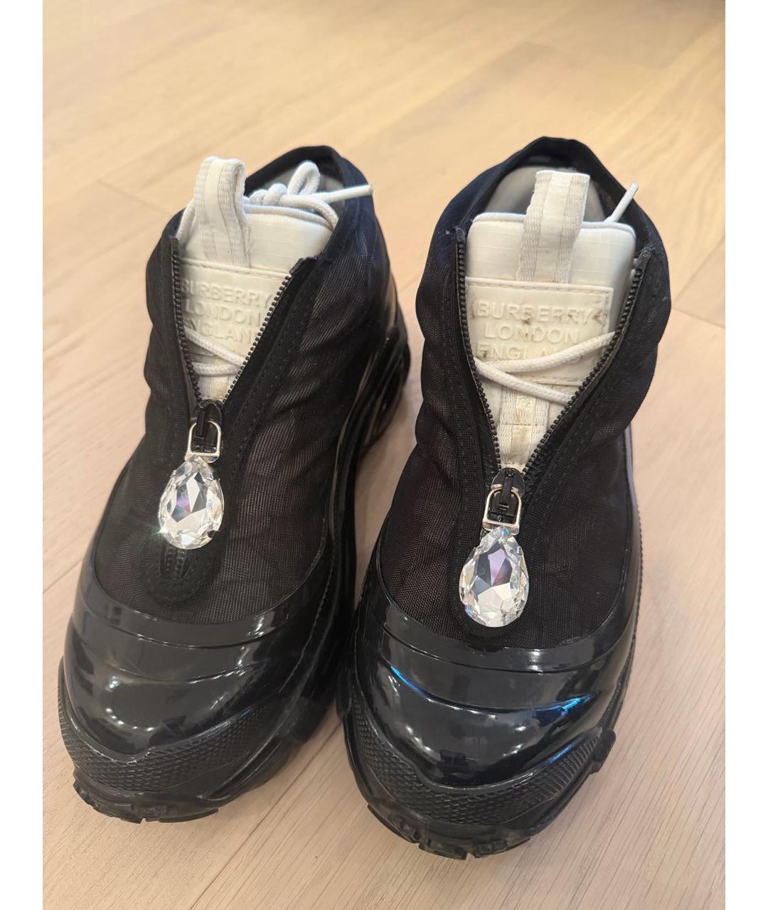BURBERRY Черные текстильные кроссовки, фото 5