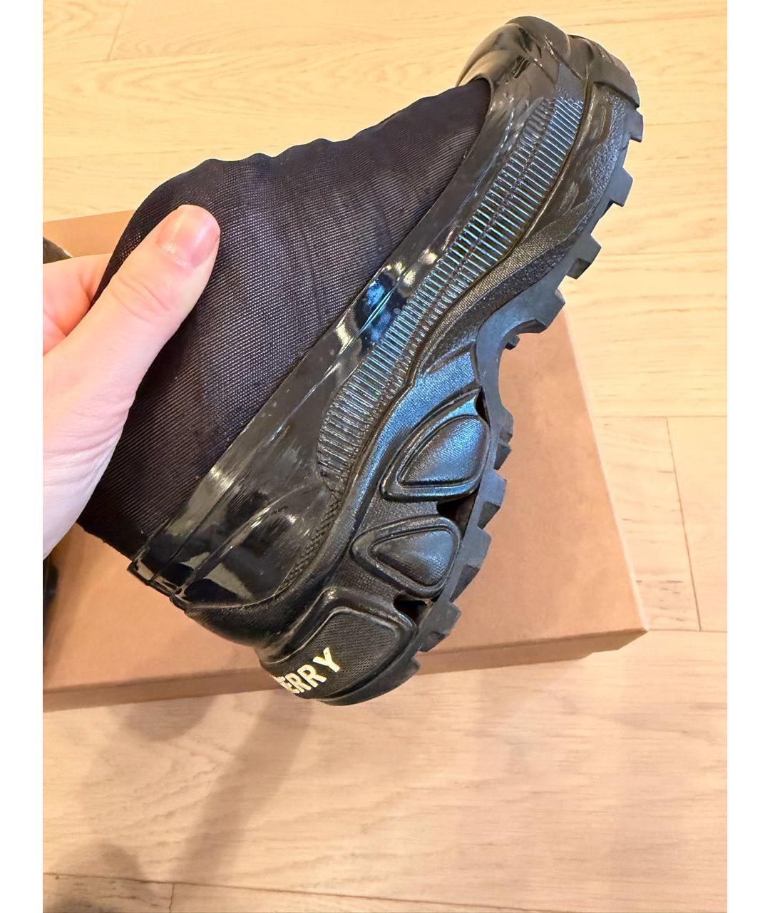 BURBERRY Черные текстильные кроссовки, фото 6