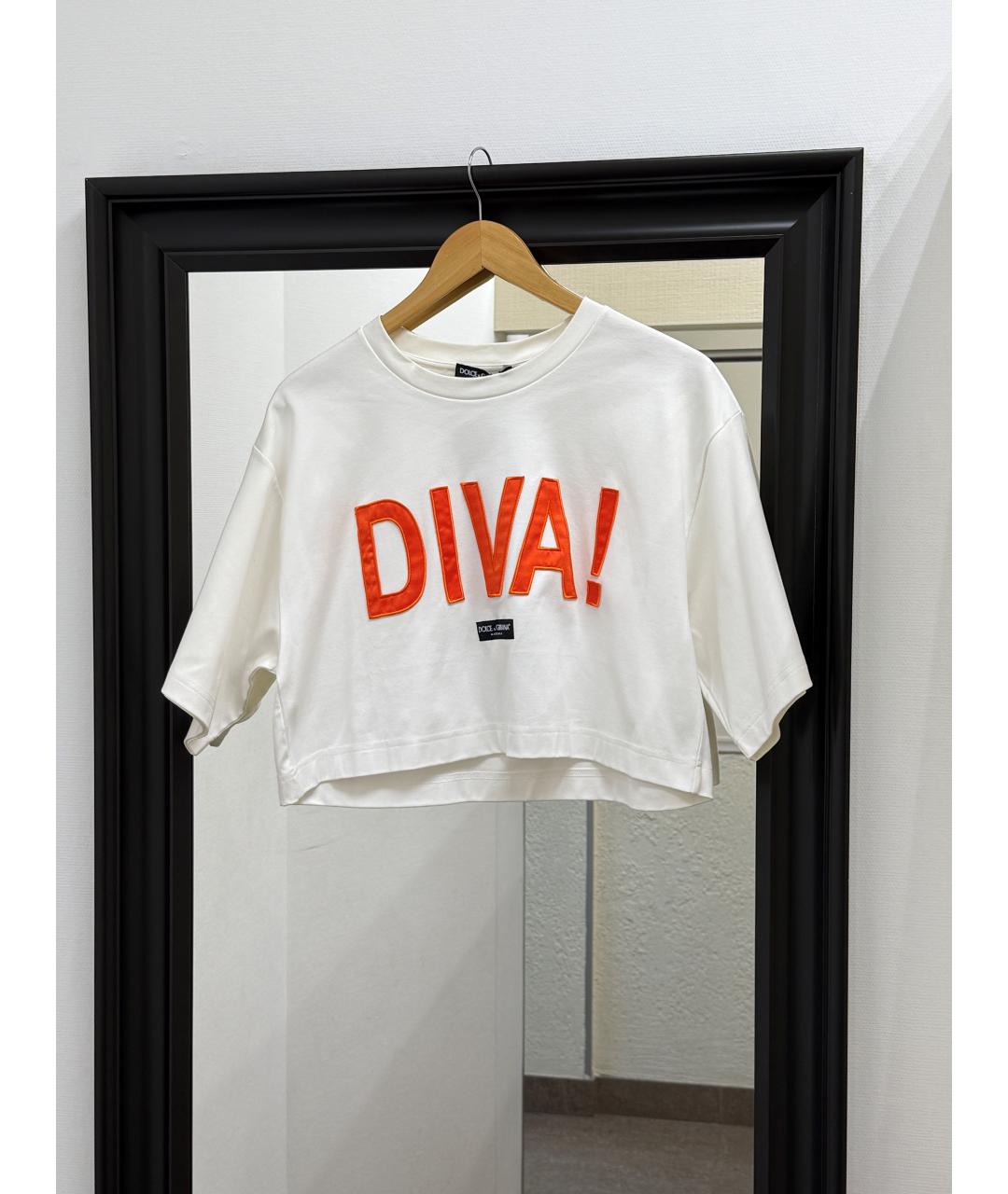 DOLCE&GABBANA Белая полиэстеровая футболка, фото 7