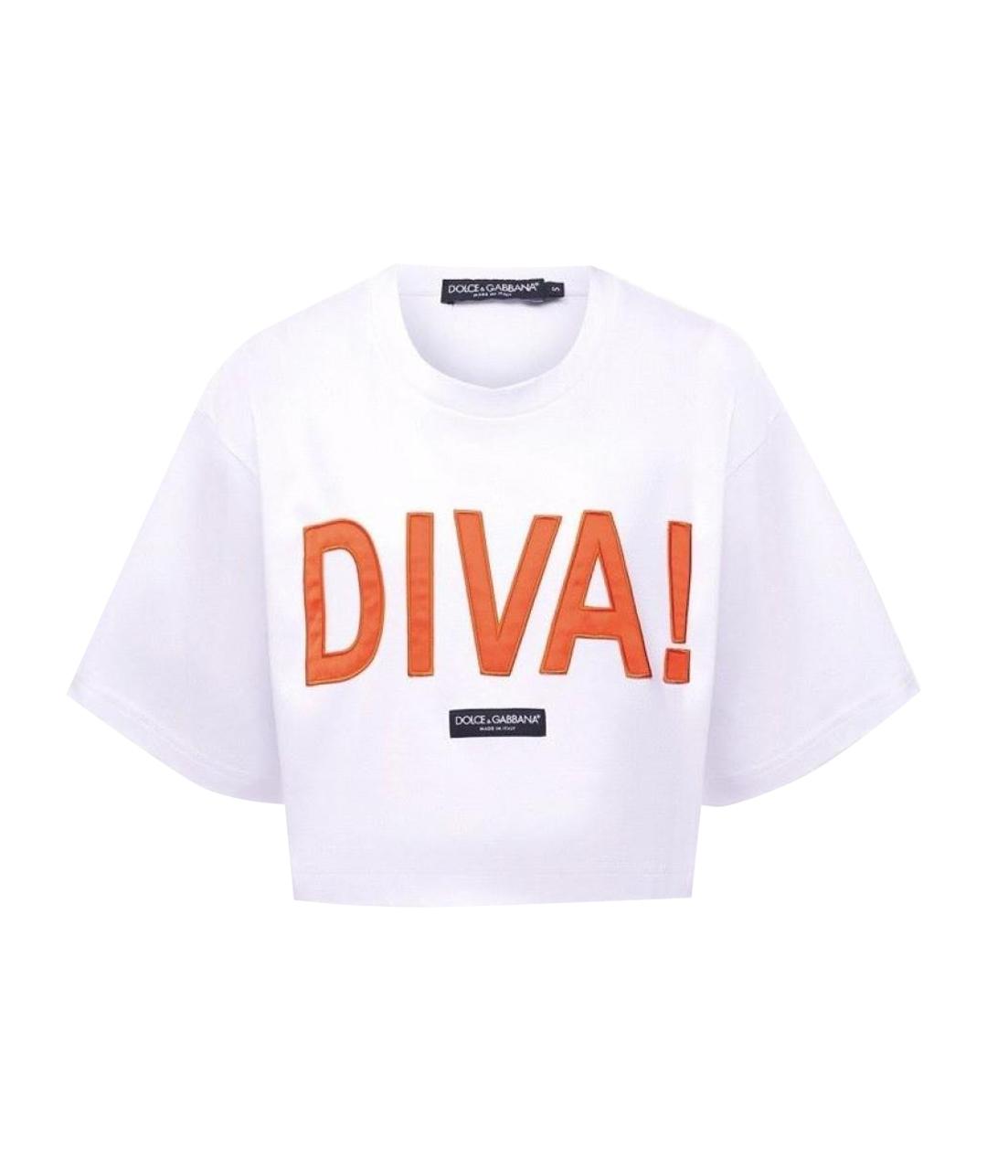 DOLCE&GABBANA Белая полиэстеровая футболка, фото 1