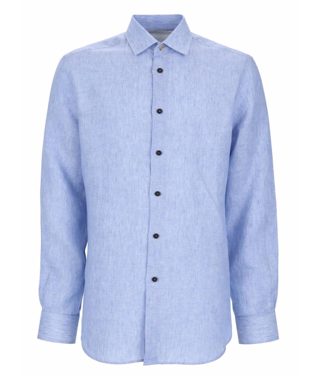 PAUL SMITH Синяя льняная кэжуал рубашка, фото 1