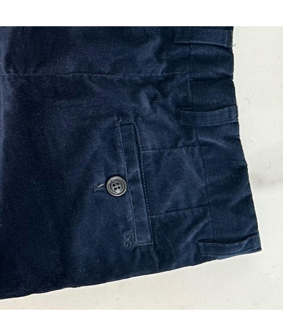 DOLCE&GABBANA Темно-синие хлопковые детские шорты, фото 4