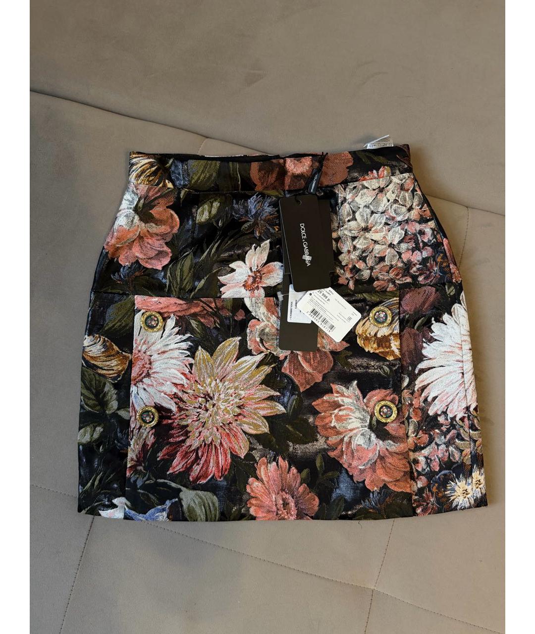 DOLCE & GABBANA KIDS Мульти полиэстеровая юбка, фото 7