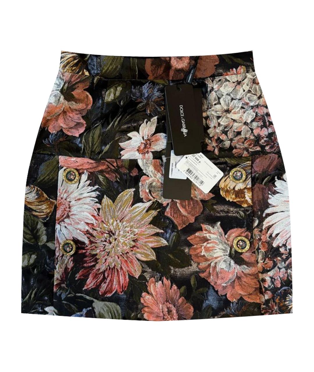 DOLCE & GABBANA KIDS Мульти полиэстеровая юбка, фото 1