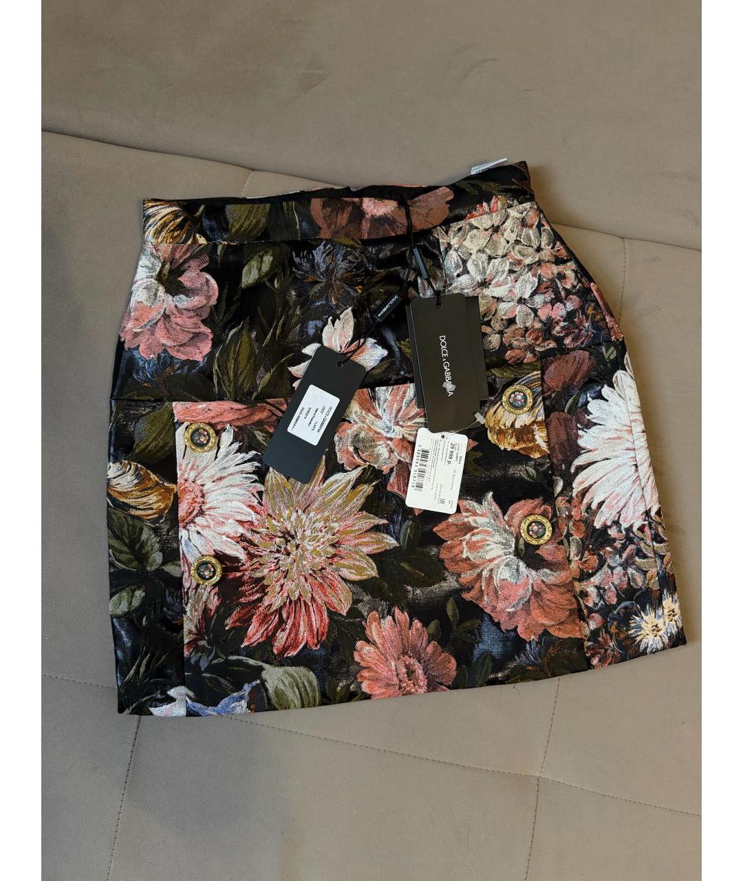 DOLCE & GABBANA KIDS Мульти полиэстеровая юбка, фото 6