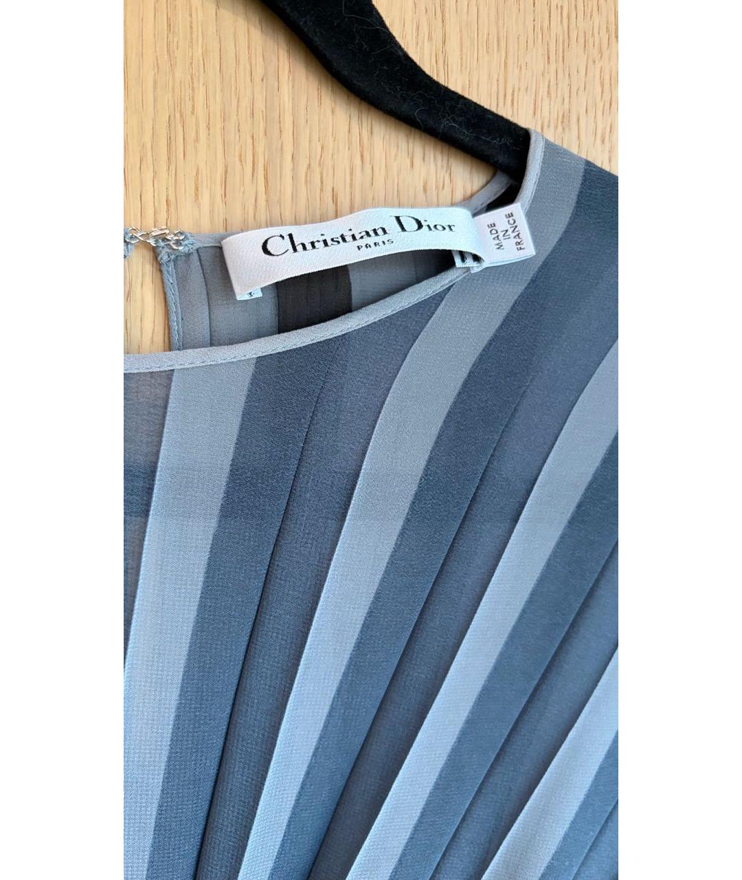 CHRISTIAN DIOR Голубое полиэстеровое коктейльное платье, фото 3
