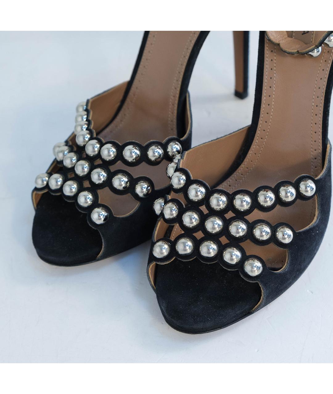 ALAIA Черные замшевые босоножки, фото 3