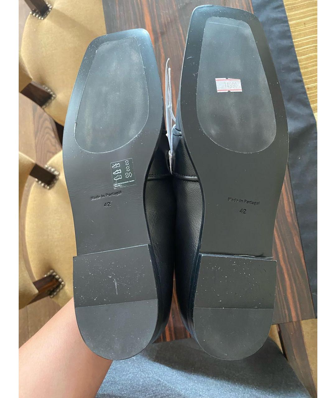 COS Черные кожаные лоферы, фото 4