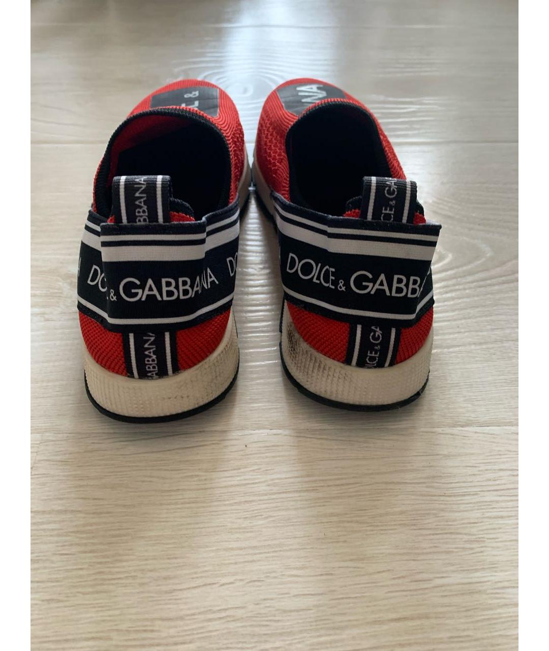 DOLCE & GABBANA KIDS Красные синтетические кеды, фото 4