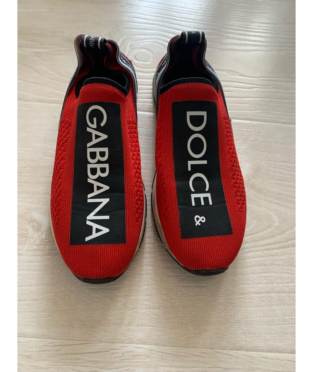 DOLCE & GABBANA KIDS Красные синтетические кеды, фото 2