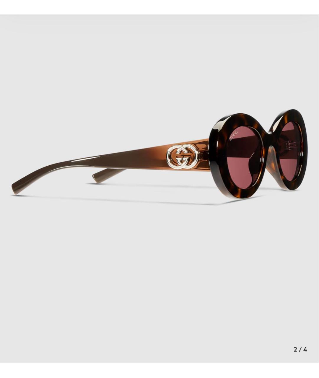 GUCCI Коричневые солнцезащитные очки, фото 3